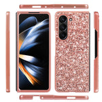 For Samsung Galaxy Z Fold5 5G Glitter Sequins Phone Case Electroplating TPU Frame Hard PC Back Cover