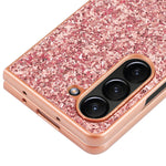 For Samsung Galaxy Z Fold5 5G Glitter Sequins Phone Case Electroplating TPU Frame Hard PC Back Cover