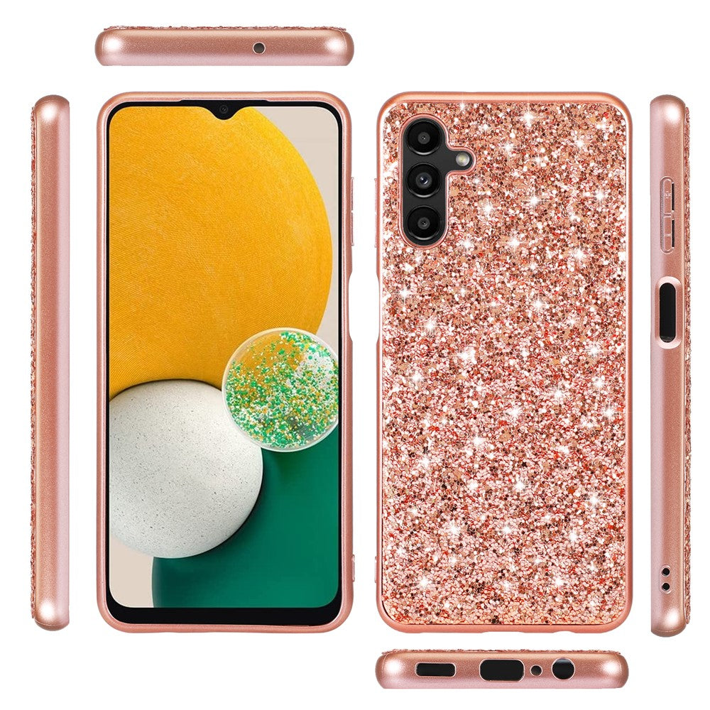 For Samsung Galaxy A24 4G (162.1 x 77.6 x 8.3mm) Glitter Sequins Phone Case Electroplating TPU Frame + PC Back Phone Cover