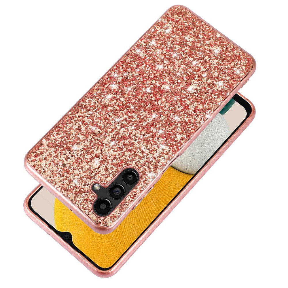 For Samsung Galaxy A24 4G (162.1 x 77.6 x 8.3mm) Glitter Sequins Phone Case Electroplating TPU Frame + PC Back Phone Cover