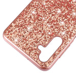 For Samsung Galaxy A24 4G (162.1 x 77.6 x 8.3mm) Glitter Sequins Phone Case Electroplating TPU Frame + PC Back Phone Cover