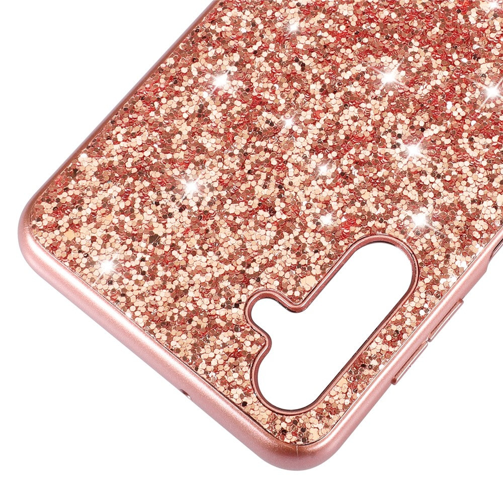 For Samsung Galaxy A24 4G (162.1 x 77.6 x 8.3mm) Glitter Sequins Phone Case Electroplating TPU Frame + PC Back Phone Cover