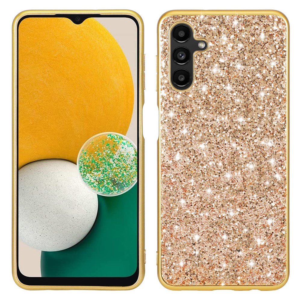 For Samsung Galaxy A24 4G (162.1 x 77.6 x 8.3mm) Glitter Sequins Phone Case Electroplating TPU Frame + PC Back Phone Cover