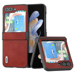 ABEEL For Samsung Galaxy Z Flip5 5G PU Leather + PC Phone Case Cowhide Texture Hinge Protection Cover