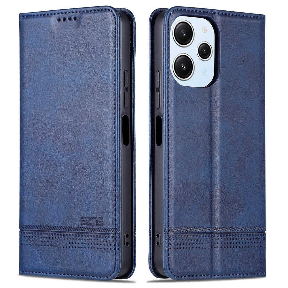 AZNS For Xiaomi Redmi 12 4G Supporting Stand Phone Cover  PU Leather Flip Wallet Case Magnetic Phone Shell