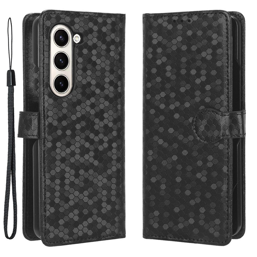 Wallet Shell for Samsung Galaxy Z Fold5 5G Imprinted Dot Pattern Phone Cover PU Leather Stand Case
