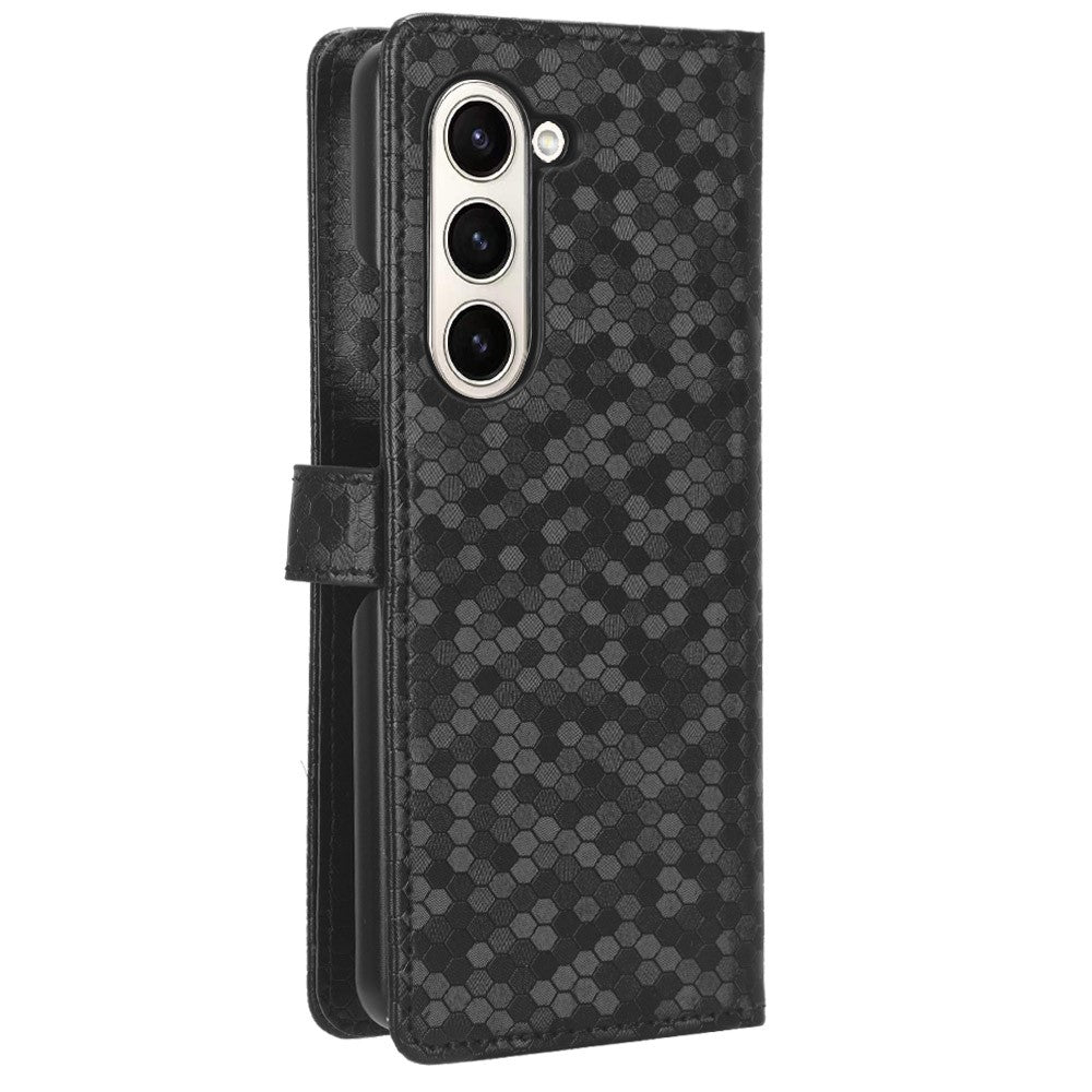 Wallet Shell for Samsung Galaxy Z Fold5 5G Imprinted Dot Pattern Phone Cover PU Leather Stand Case