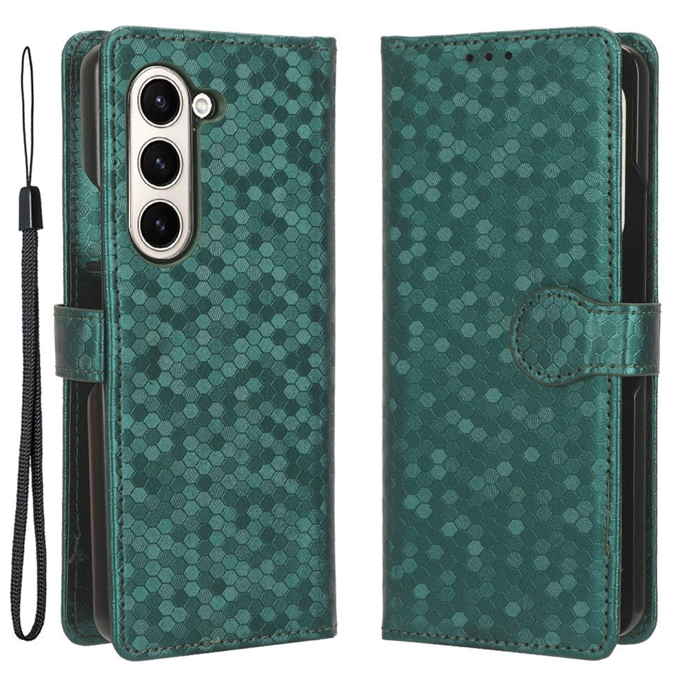 Wallet Shell for Samsung Galaxy Z Fold5 5G Imprinted Dot Pattern Phone Cover PU Leather Stand Case