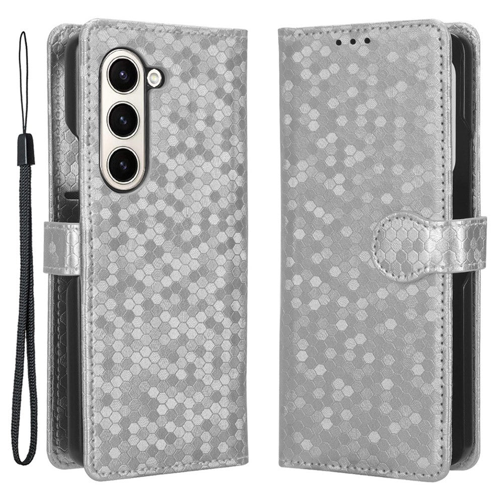 Wallet Shell for Samsung Galaxy Z Fold5 5G Imprinted Dot Pattern Phone Cover PU Leather Stand Case