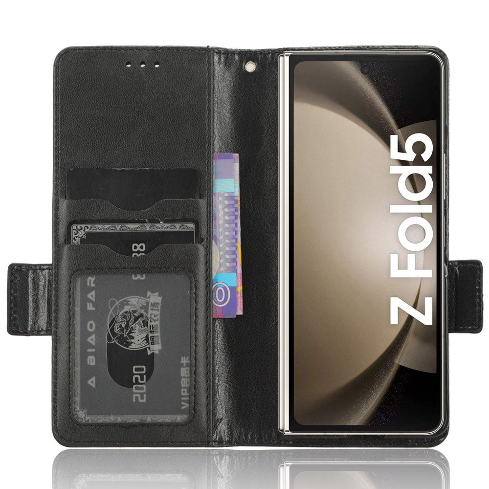 For Samsung Galaxy Z Fold5 5G Imprinted Triangle Cell Phone Cover PU Leather Stand Wallet Case