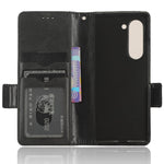 For Samsung Galaxy Z Fold5 5G Imprinted Triangle Cell Phone Cover PU Leather Stand Wallet Case