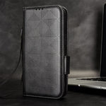For Samsung Galaxy Z Fold5 5G Imprinted Triangle Cell Phone Cover PU Leather Stand Wallet Case