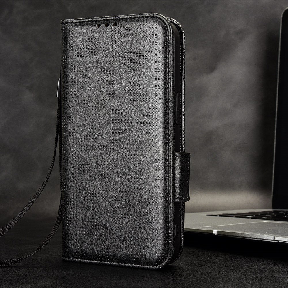 For Samsung Galaxy Z Fold5 5G Imprinted Triangle Cell Phone Cover PU Leather Stand Wallet Case