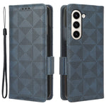 For Samsung Galaxy Z Fold5 5G Imprinted Triangle Cell Phone Cover PU Leather Stand Wallet Case