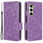 For Samsung Galaxy Z Fold5 5G Imprinted Triangle Cell Phone Cover PU Leather Stand Wallet Case