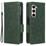 For Samsung Galaxy Z Fold5 5G Imprinted Triangle Cell Phone Cover PU Leather Stand Wallet Case
