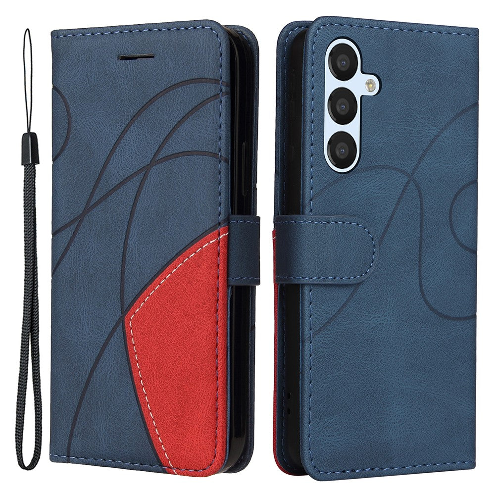 For Samsung Galaxy S23 FE Leather Case Wallet Stand Color Splicing Phone Cover