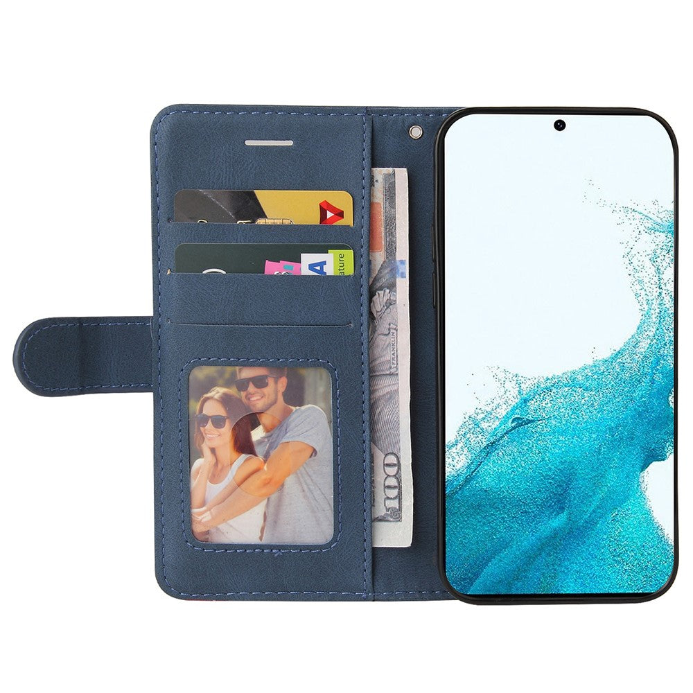 For Samsung Galaxy S23 FE Leather Case Wallet Stand Color Splicing Phone Cover