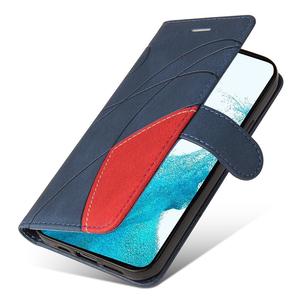 For Samsung Galaxy S23 FE Leather Case Wallet Stand Color Splicing Phone Cover