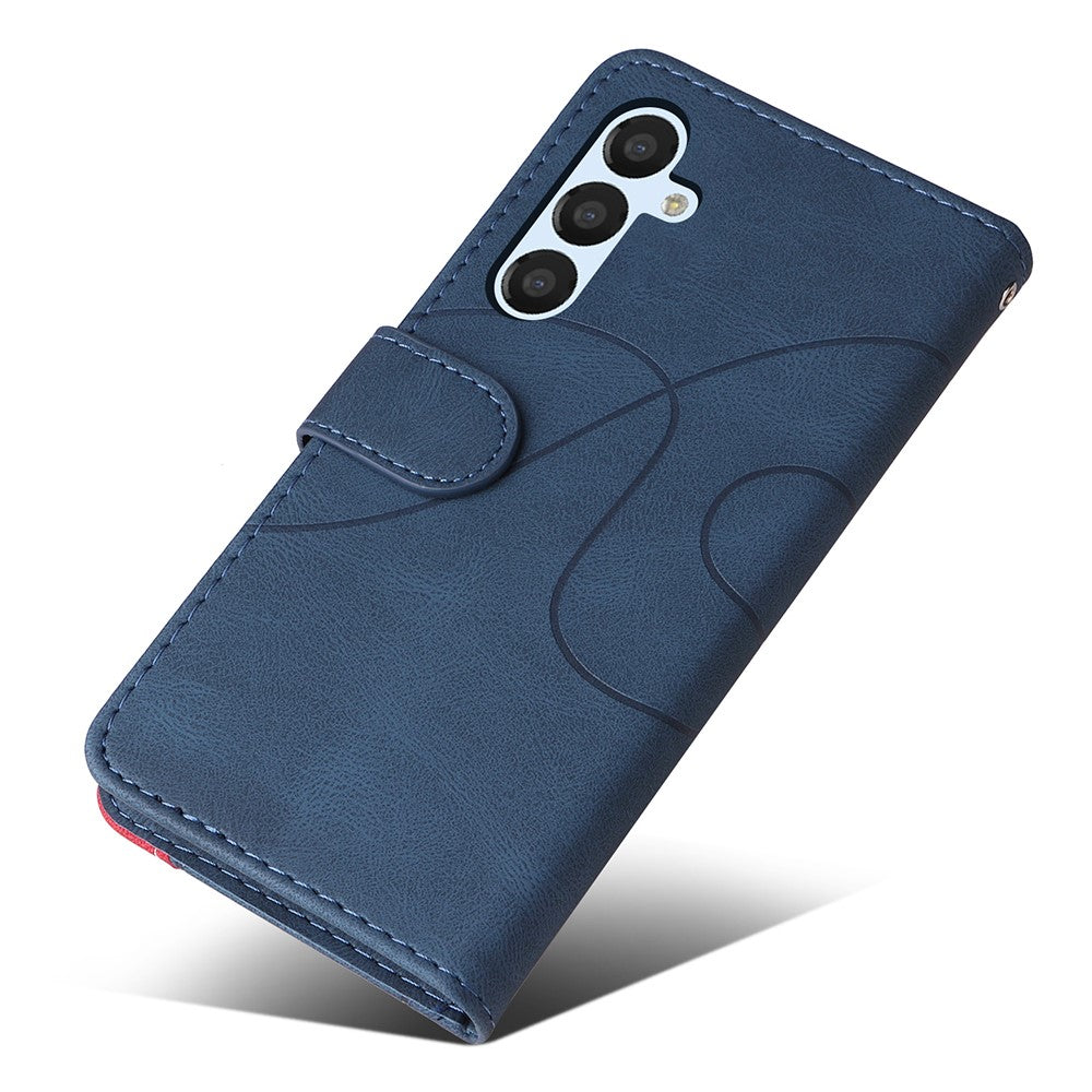 For Samsung Galaxy S23 FE Leather Case Wallet Stand Color Splicing Phone Cover