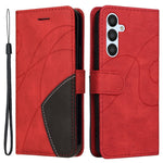 For Samsung Galaxy S23 FE Leather Case Wallet Stand Color Splicing Phone Cover