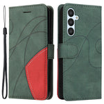 For Samsung Galaxy S23 FE Leather Case Wallet Stand Color Splicing Phone Cover