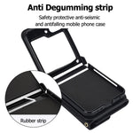 ZD 03 Phone Case for Samsung Galaxy Z Flip5 5G PU Leather + PC RFID Blocking Wallet Cover with Strap