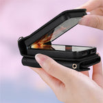 ZD 03 Phone Case for Samsung Galaxy Z Flip5 5G PU Leather + PC RFID Blocking Wallet Cover with Strap