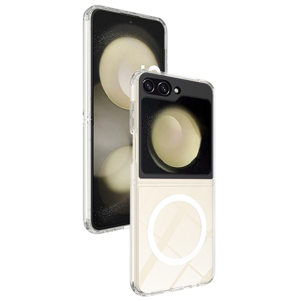 Samsung Galaxy Z Flip5 5G Transparent mobilskal Akryl+TPU mobilskal Magnetiskt Skal