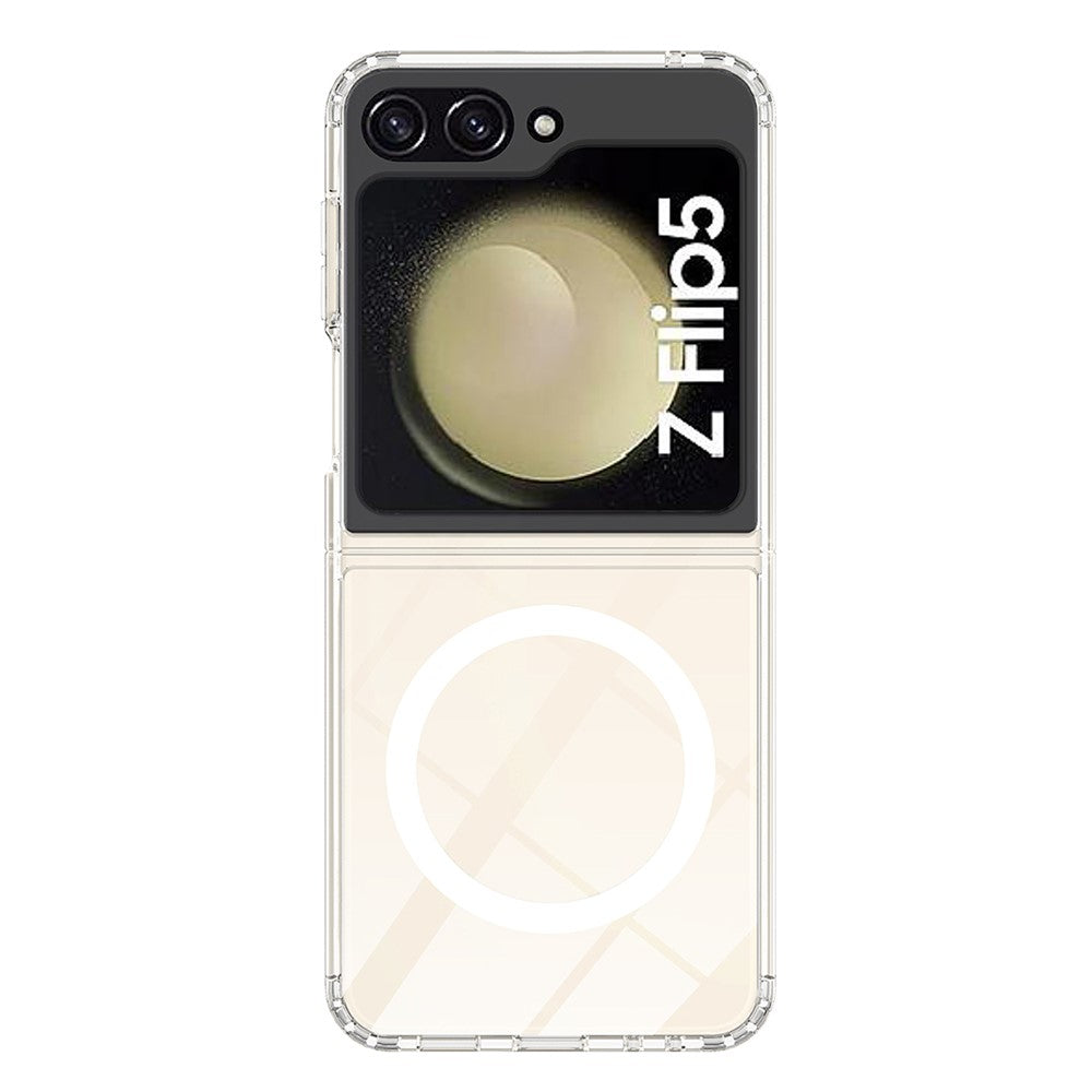 Samsung Galaxy Z Flip5 5G Transparent mobilskal Akryl+TPU mobilskal Magnetiskt Skal