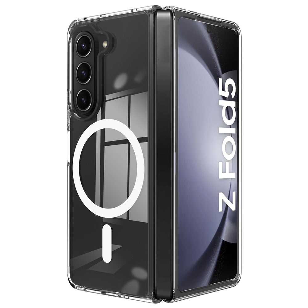 For Samsung Galaxy Z Fold5 5G Magnetic Case Magnetic Case Acrylic+TPU Clear Phone Cover