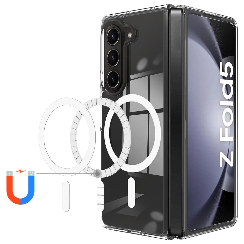 For Samsung Galaxy Z Fold5 5G Magnetic Case Magnetic Case Acrylic+TPU Clear Phone Cover