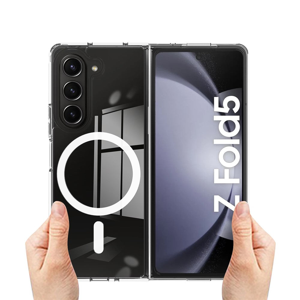 For Samsung Galaxy Z Fold5 5G Magnetic Case Magnetic Case Acrylic+TPU Clear Phone Cover