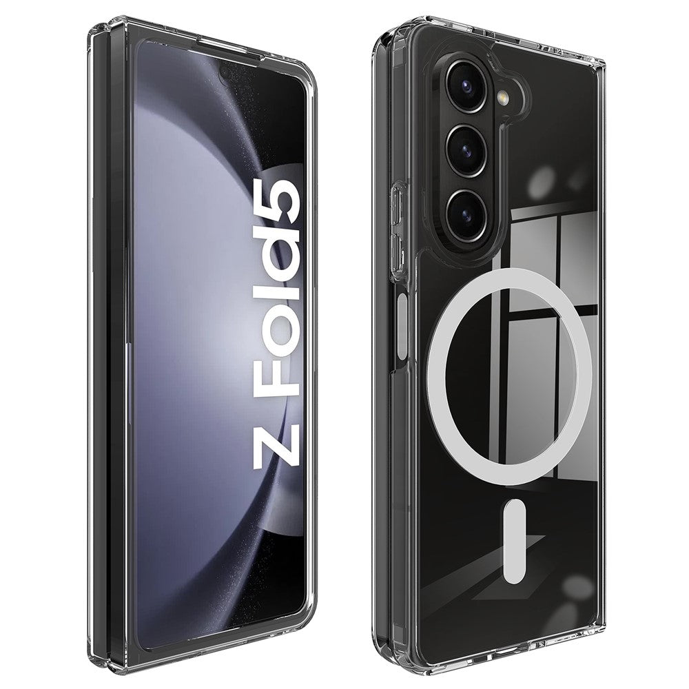 For Samsung Galaxy Z Fold5 5G Magnetic Case Magnetic Case Acrylic+TPU Clear Phone Cover