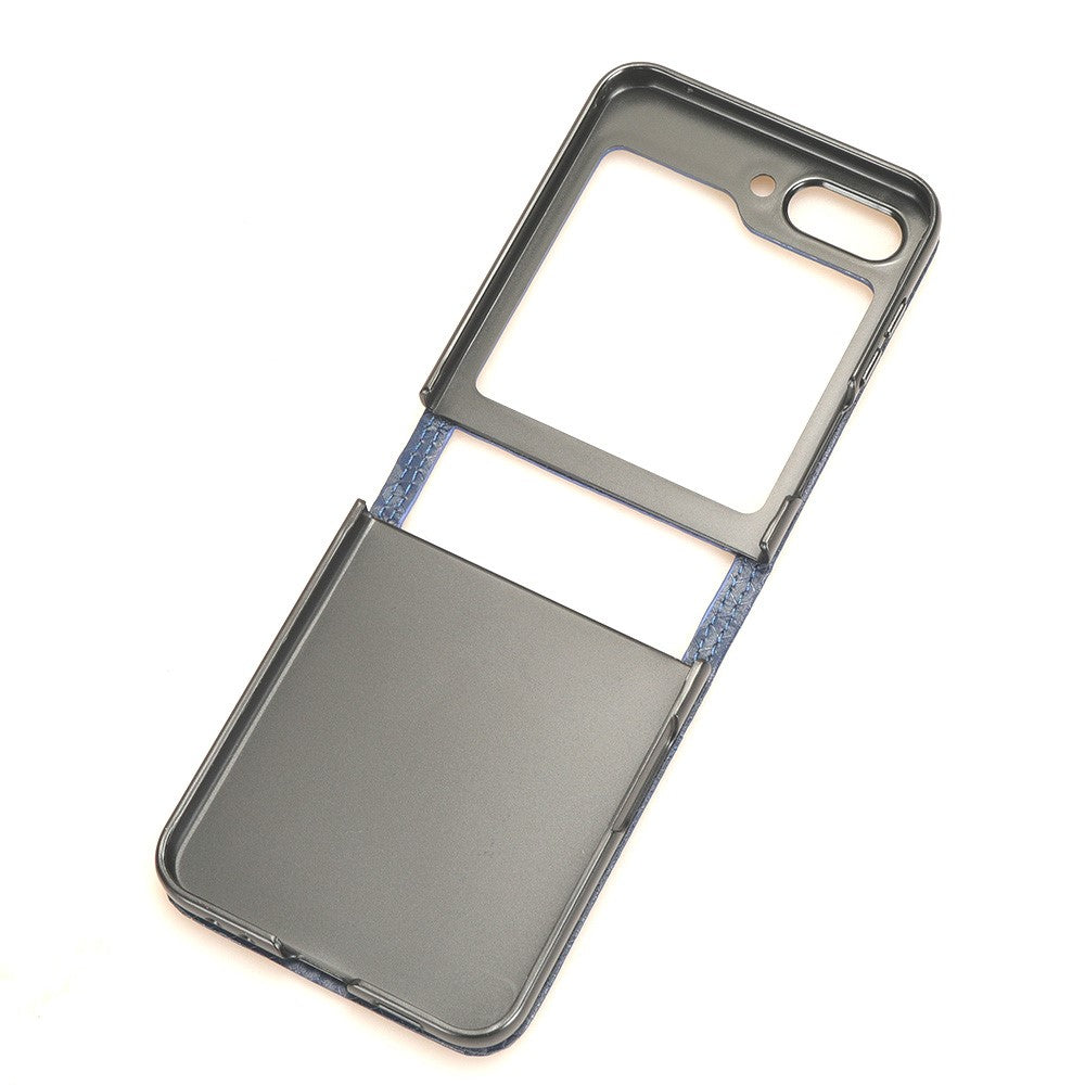 Til Samsung Galaxy Z Flip5 5G PU-lædertelefoncover med kortholder og præget prikmønster