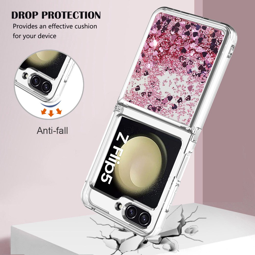 For Samsung Galaxy Z Flip5 5G TPU Case Glitter Quicksand Shockproof Phone Back Cover