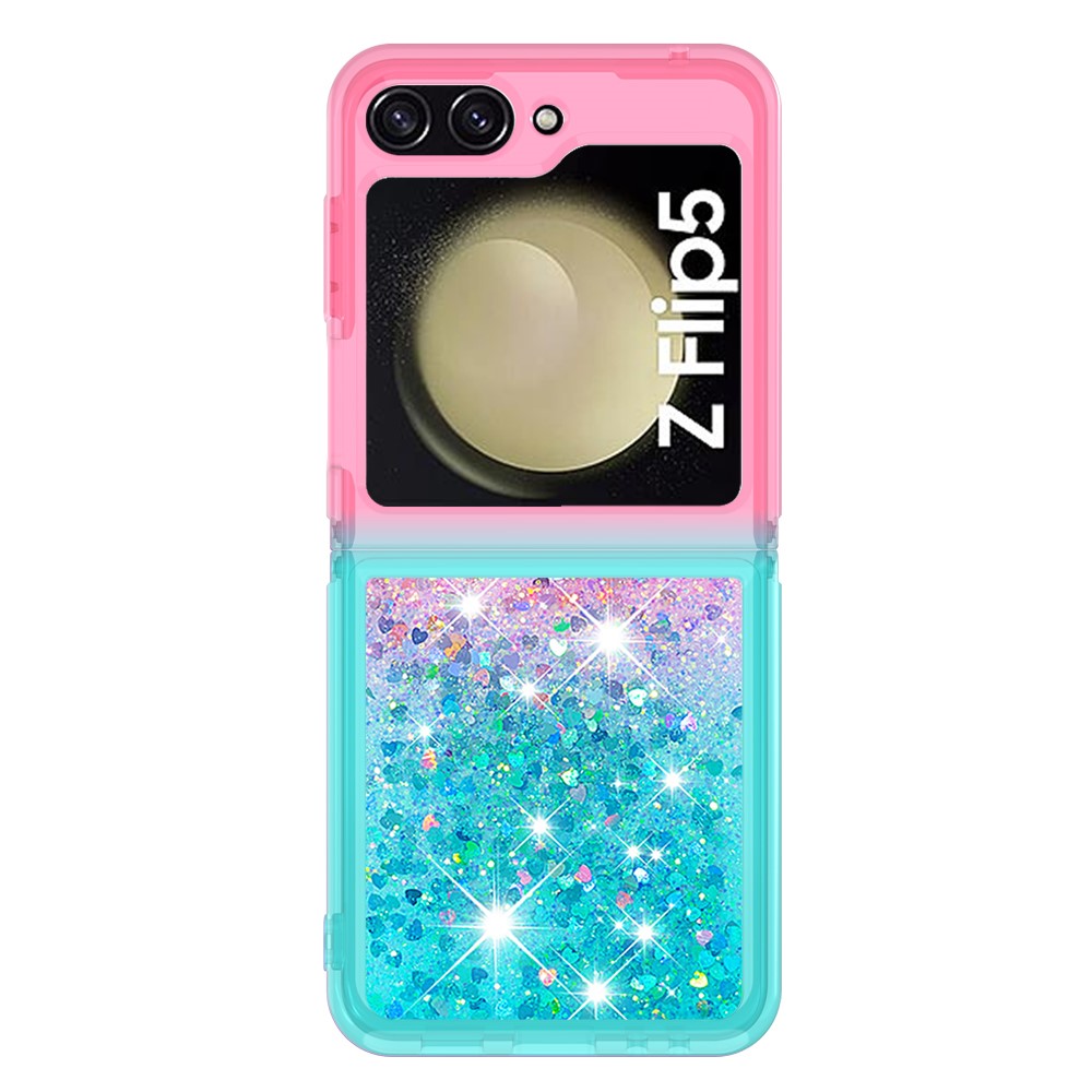 Til Samsung Galaxy Z Flip5 5G TPU Cover med gradient kviksand til bagsiden af telefonen