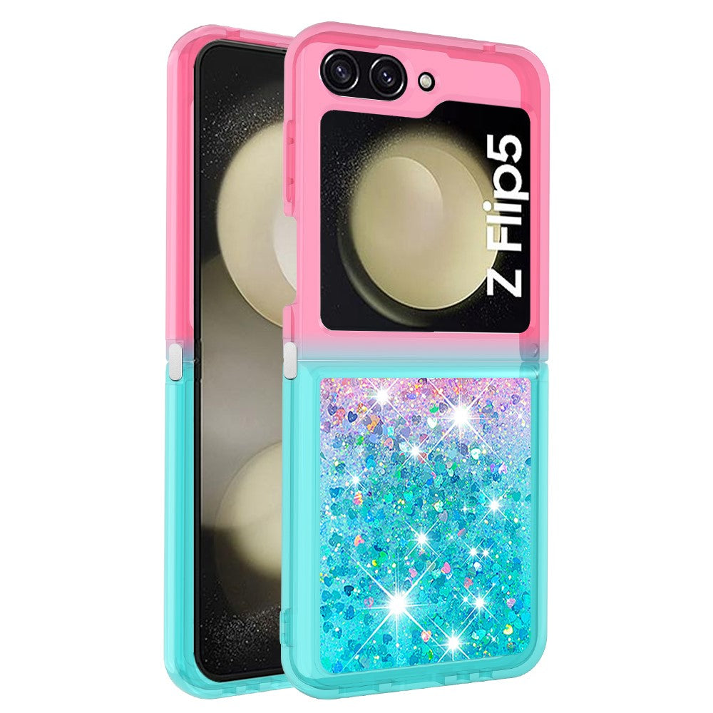 Til Samsung Galaxy Z Flip5 5G TPU Cover med gradient kviksand til bagsiden af telefonen