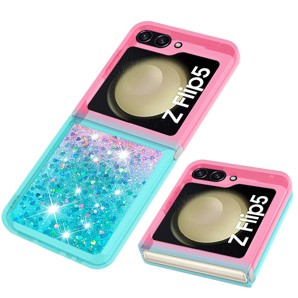 Til Samsung Galaxy Z Flip5 5G TPU Cover med gradient kviksand til bagsiden af telefonen