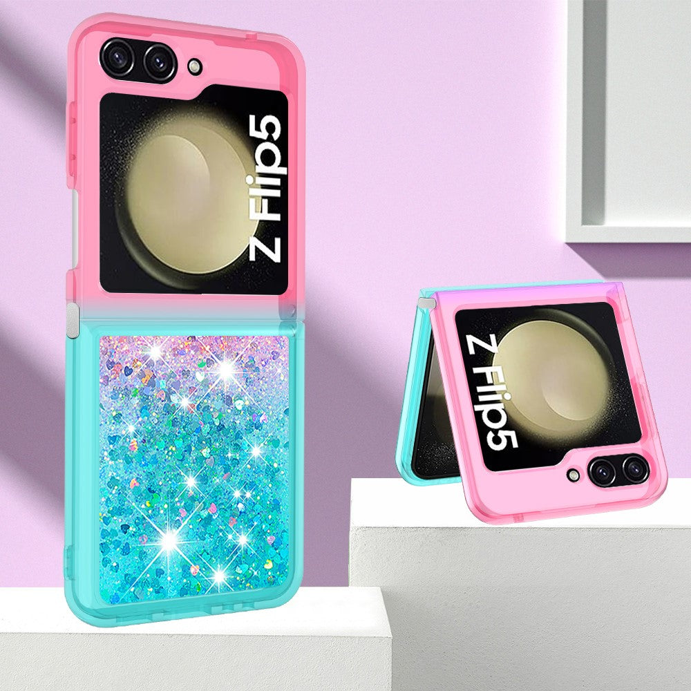 Til Samsung Galaxy Z Flip5 5G TPU Cover med gradient kviksand til bagsiden af telefonen