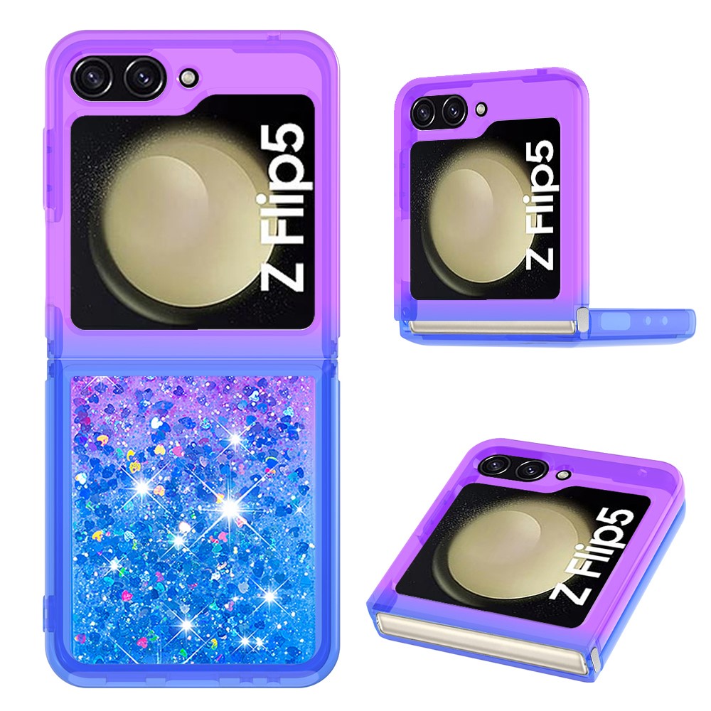 Til Samsung Galaxy Z Flip5 5G TPU Cover med gradient kviksand til bagsiden af telefonen