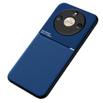 Lines Imprinted PU Leather+TPU Case for Honor X50 , Phone Cover with Car Mount Metal Sheet