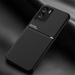 Magnetic Car Mount Phone Case for Honor X50i 5G , PU Leather+TPU Lines Imprinted Cover