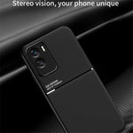 Magnetic Car Mount Phone Case for Honor X50i 5G , PU Leather+TPU Lines Imprinted Cover
