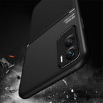 Magnetic Car Mount Phone Case for Honor X50i 5G , PU Leather+TPU Lines Imprinted Cover