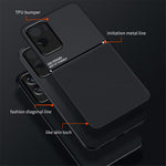 Magnetic Car Mount Phone Case for Honor X50i 5G , PU Leather+TPU Lines Imprinted Cover