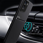 Magnetic Car Mount Phone Case for Honor X50i 5G , PU Leather+TPU Lines Imprinted Cover