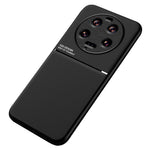 Xiaomi 13 Ultra Lines Präglat PU-läder+TPU-skal Magnetisk bilhållare mobilskydd