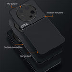 Xiaomi 13 Ultra Lines Präglat PU-läder+TPU-skal Magnetisk bilhållare mobilskydd