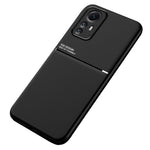 Xiaomi Redmi Note 12S 4G-linjer Präglat PU-läder + TPU-skal Magnetiskt bilfäste mobilskal